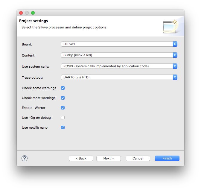 RISC-V plug-in tool settings